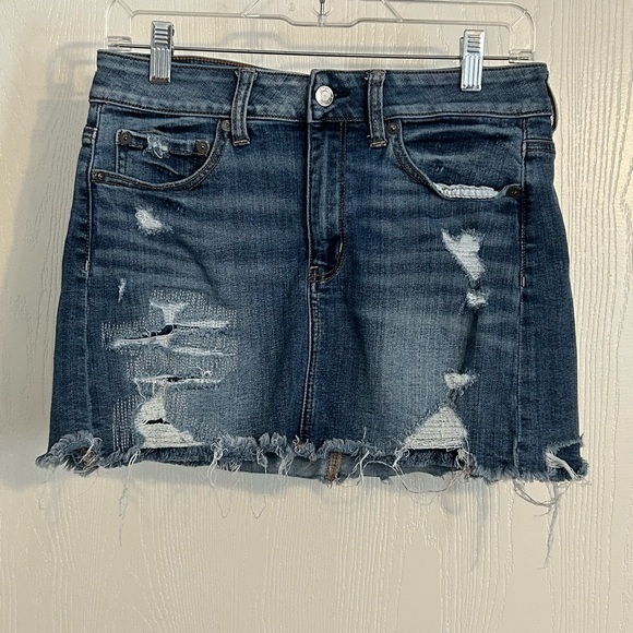 American Eagle Outfitters Dresses & Skirts - American Eagle Outfitters | Blue Distressed Mini Skirt | Size 6